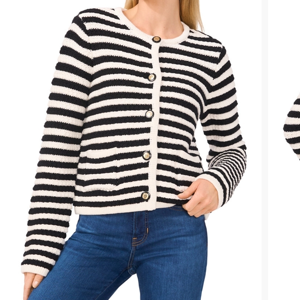 Striped Black and White Women's Sweater